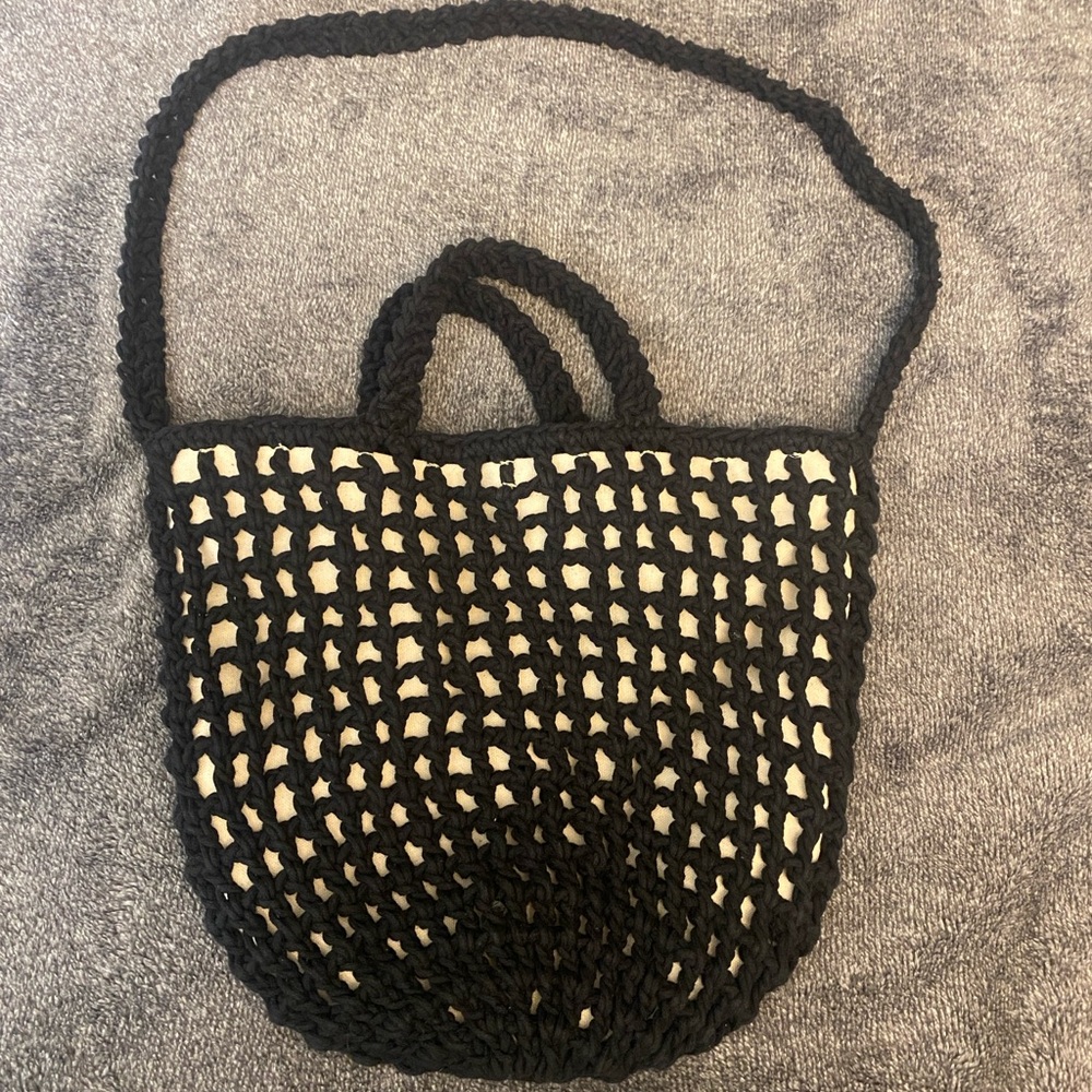 Madewell Black Woven Tote Bag - Picture 4 of 5